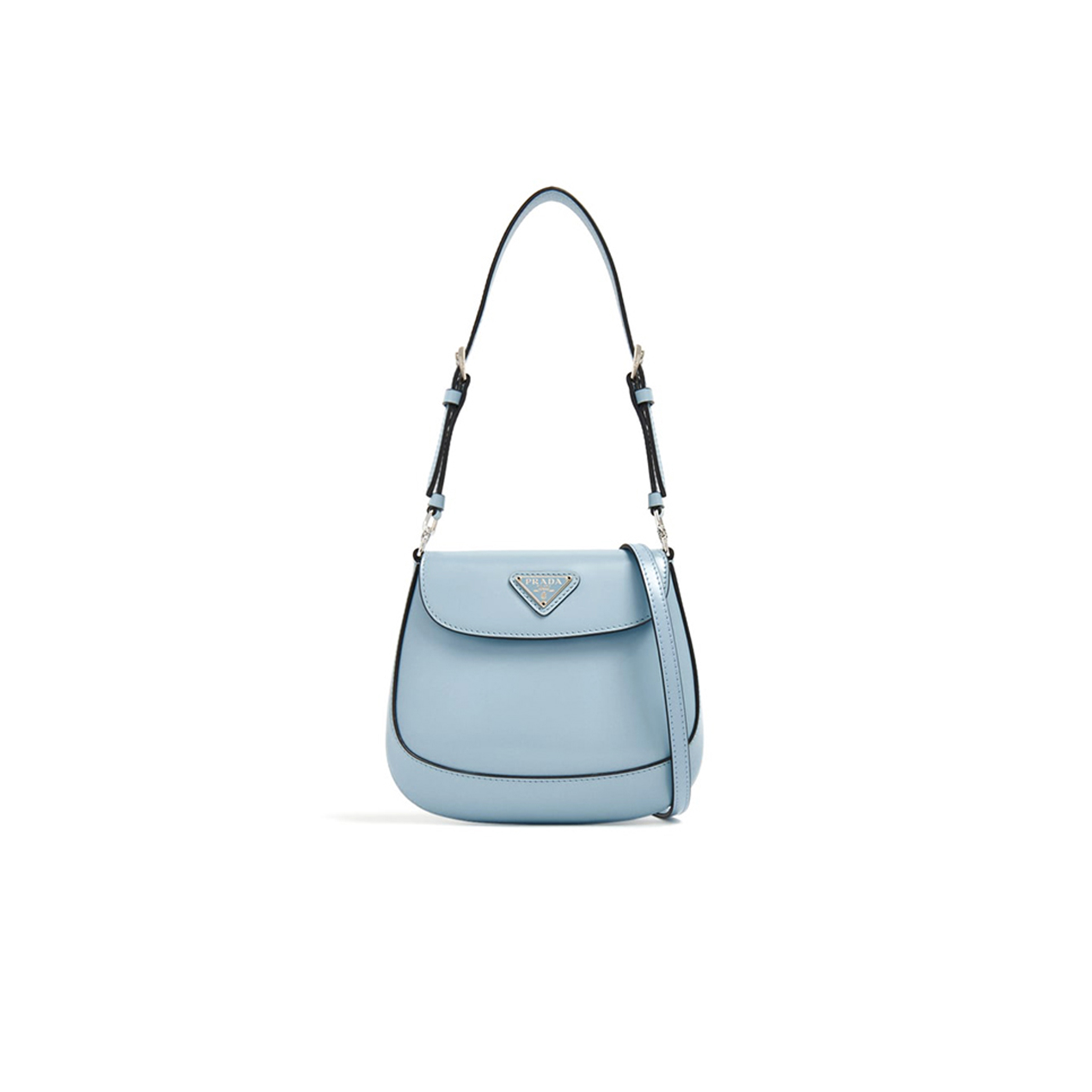 PRADA CLEO FLAP MINI BAG FOR WOMEN BLUE 1BH188 (17*14.5*3cm)